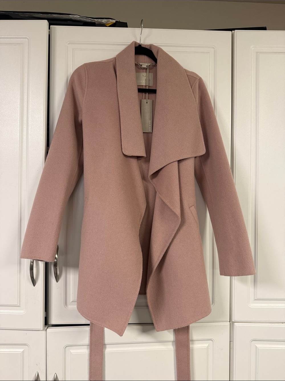 Soia & Kyo Dusty Rose Draped Trench Coat